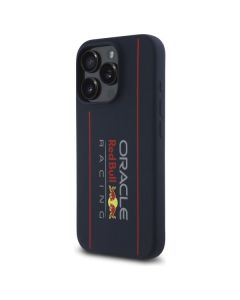 RED BULL case for IPHONE 16 Pro Max compatible with MagSafe RBHMP16X24SIOLRV (Silicone Oversize Vertical Logo) navy