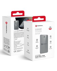 Powerbank compatible with MagSafe Forcell F-Energy SuperSlim F5K8 QC4.0 PD3.0 15W 5000 mAh grey