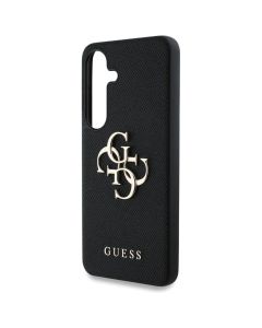 GUESS case for SAMSUNG S25 GUHCS25SPGT4MBK (PU Grained Big 4G and Classic Logo) black