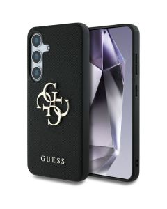 GUESS case for SAMSUNG S25 Plus GUHCS25MPGT4MBK (PU Grained Big 4G and Classic Logo) black