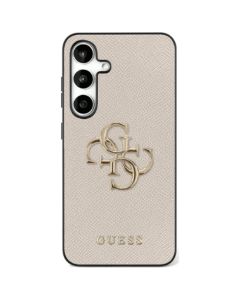 GUESS case for SAMSUNG S25 Ultra GUHCS25LPGT4MBE (PU Grained Big 4G and Classic Logo) beige