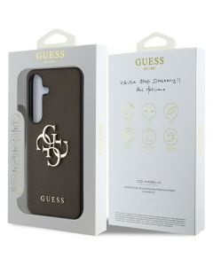 GUESS case for SAMSUNG S25 GUHCS25SPGT4MBW (PU Grained Big 4G and Classic Logo) brown