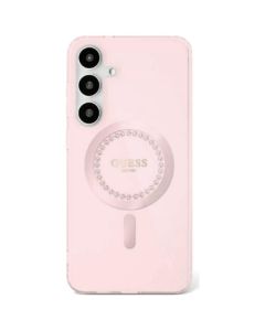 GUESS case for SAMSUNG S25 GUHMS25SPFTDTEP (Magnetic IML Rhinestones) pink