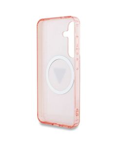 GUESS case for SAMSUNG S25 GUHMS25SHG4PRTGP (Magnetic IML Metal Glitter 4G Circle Triangle) pink