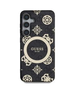 GUESS case for SAMSUNG S25 GUHMS25SH4PYEEK (Magnetic IML Peony on 4G Background) black