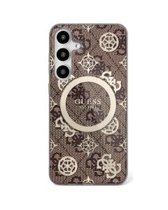 GUESS case for SAMSUNG S25 Ultra GUHMS25LH4PYEEW (Magnetic IML Peony on 4G Background) brown