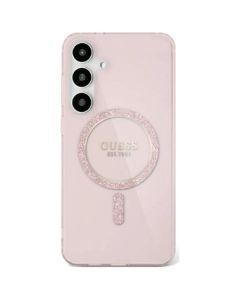 GUESS case for SAMSUNG S25 GUHMS25SHFGEREP (Magnetic IML Glitter Circle) pink