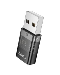 Adapter USB A to USB C Hoco UA36C transparent black