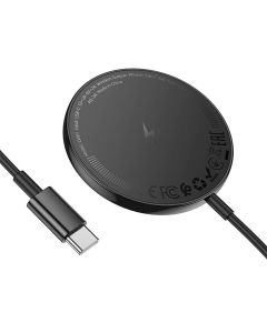 Wireless charger Hoco 2A 15W compatible with MagSafe with digital display CW61 black
