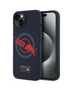 RED BULL case for IPHONE 15 Pro Max compatible with MagSafe RBHMP15X24SIOLVR (Silicone ORBR20 Logo Red Lining) navy