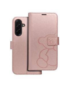 MEZZO Book case for SAMSUNG A36 5G teddy bear rose gold
