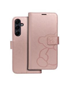 MEZZO Book case for SAMSUNG A55 5G teddy bear rose gold