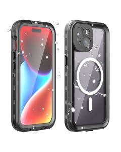 Case for iPhone 15 Shellbox DOT waterproof MagSafe compatible black