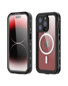 Case for iPhone 15 PRO Shellbox DOT waterproof MagSafe compatible black