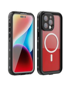 Waterproof case SHELLBOX DOT compatible with MagSafe for IPHONE 15 Pro Max black