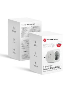 FORCELL F-ENERGY EU02 Smart Plug 230V with WiFi  programmer and Tuya/Amazon Alexa support - white