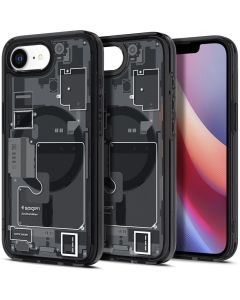 SPIGEN case ULTRA HYBRID MAG compatible with MagSafe for IPHONE 16E 2025 zero one black