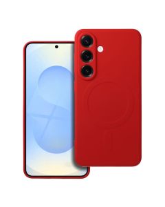 SILICONE MAG COVER case compatible with MagSafe for SAMSUNG S25 Edge red