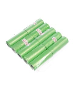 Plastic bags for dog excrement 10 rolls green