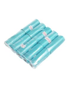 Plastic bags for dog excrement 10 rolls light blue