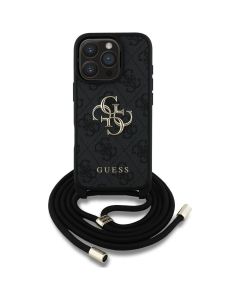 GUESS case for IPHONE 16 Pro GUHCP16LP4GMGCRK (CBDY PU 4G Big Logo W/Cord Strap) black