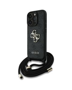 GUESS case for IPHONE 16 Pro Max GUHCP16XP4GMGCRK (CBDY PU 4G Big Logo W/Cord Strap) black