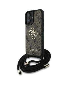 GUESS case for IPHONE 16 GUHCP16SP4GMGCRW (CBDY PU 4G Big Logo W/Cord Strap) brown