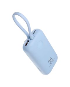 VEGER powerbank 10000 mAh with built-in cabels Type C / Lightning PD QC3.0 35W K1 (W1188) sky blue
