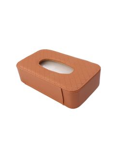 Tissue box with strap brown
