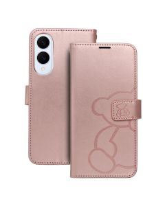 MEZZO Book case for SAMSUNG S25 Edge teddy bear rose gold