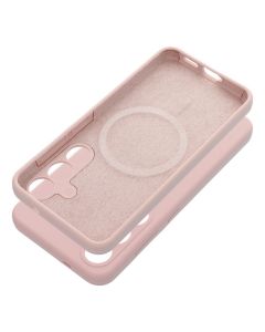 Case SILICONE 2mm for SAMSUNG S25 compatible with MagSafe sand pink