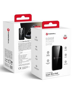 Powerbank compatible with MagSafe Forcell F-Energy SuperSlim F5K8 QC4.0 PD3.0 15W 5000 mAh black