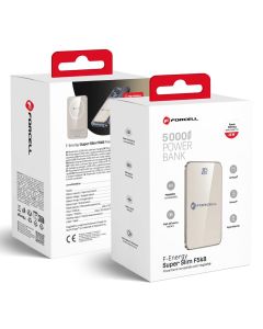 Powerbank compatible with MagSafe Forcell F-Energy SuperSlim F5K8 QC4.0 PD3.0 15W 5000 mAh titanium desert