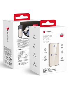 Powerbank compatible with MagSafe Forcell F-Energy SuperSlim F10K8 QC4.0 PD3.0 15W 10000 mAh titanium desert
