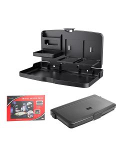 Foldable car table with compartments black