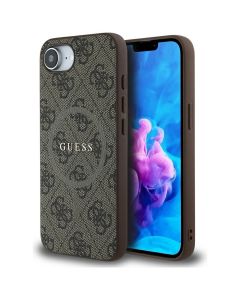 GUESS case for IPHONE 16e (SE 4 2025) compatible with MagSafe GUHMPSE4G4GFRW (PU 4G Ring Classic Logo) brown