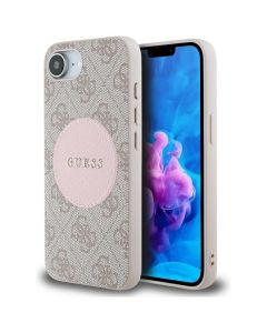GUESS case for IPHONE 16e (SE 4 2025) compatible with MagSafe GUHMPSE4P4PGRSGP (PU 4G Circle W/ Classic Logo) pink