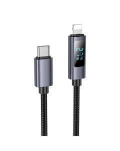 Cable USB C to Lightning Hoco PD 27W with display 1 m X112 black