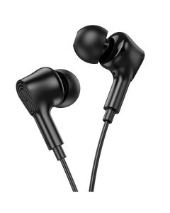 HOCO wire earphones Jack 3 5 mm with microphone M102 black