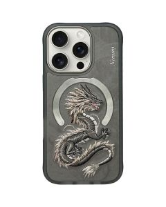 NIMMY case DRAGON compatible with MagSafe for IPHONE 16 Pro Max gray