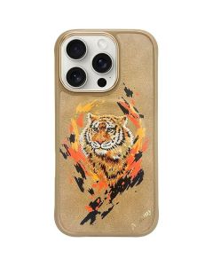 NIMMY case TIGER compatible with MagSafe for IPHONE 16 Pro light brown