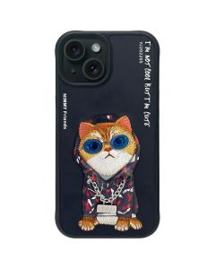NIMMY case GLASSES COOL CAT for IPHONE 15 black