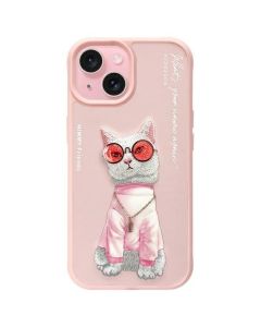 NIMMY case GLASSES COOL CAT for IPHONE 15 pink