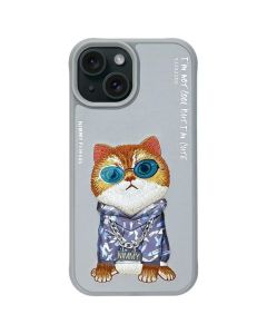 NIMMY case GLASSES COOL CAT for IPHONE 15 gray