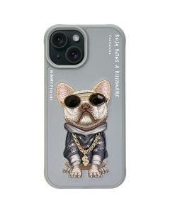 NIMMY case GLASSES COOL DOG for IPHONE 15 gray