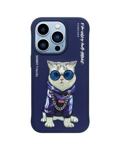 NIMMY case GLASSES COOL CAT for IPHONE 15 Pro blue