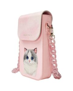 NIMMY set 3in1 phone bag + wallet + gps cover BIG EYED PET 2.0 Cat pink