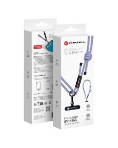 FORCELL F-DESIGN S10X165 crossbody phone lanyard with adjustable length (max 82 5cm in the loop) gray purple