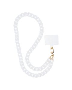 PANAMA LONG Phone lanyard  Phone pendant / cord length 80cm (40cm in the loop) / on neck - white