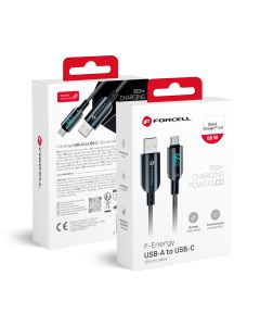 Cable USB A to USB C Forcell F-Energy QC4.0 PD 3A 66W Digital 1 2 m C272 black